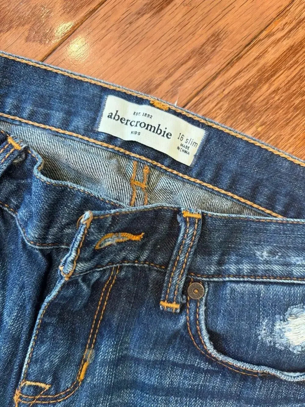 Abercrombie Kids Haley Low Rise Distressed Flare Jeans Size 16 Slim